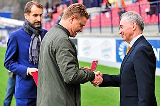 Generlny riadite MFK Ruomberok ubomr Golis, prezident LK Ivan Kozk a manar MFK Ruomberok Milan Bezk. |  autor: Rudolf Makurica